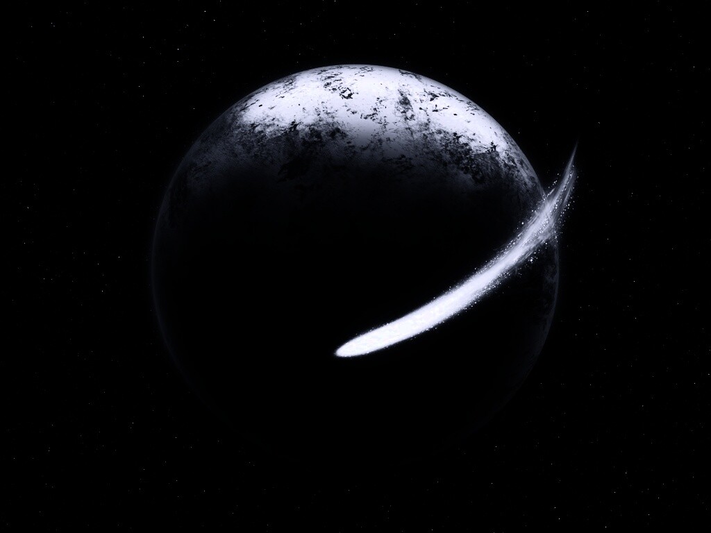 Комента облетает планету обои