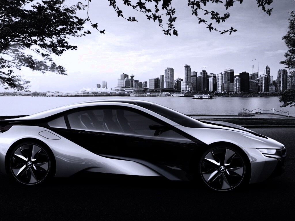 Концепт БМВ на берегу озера обои