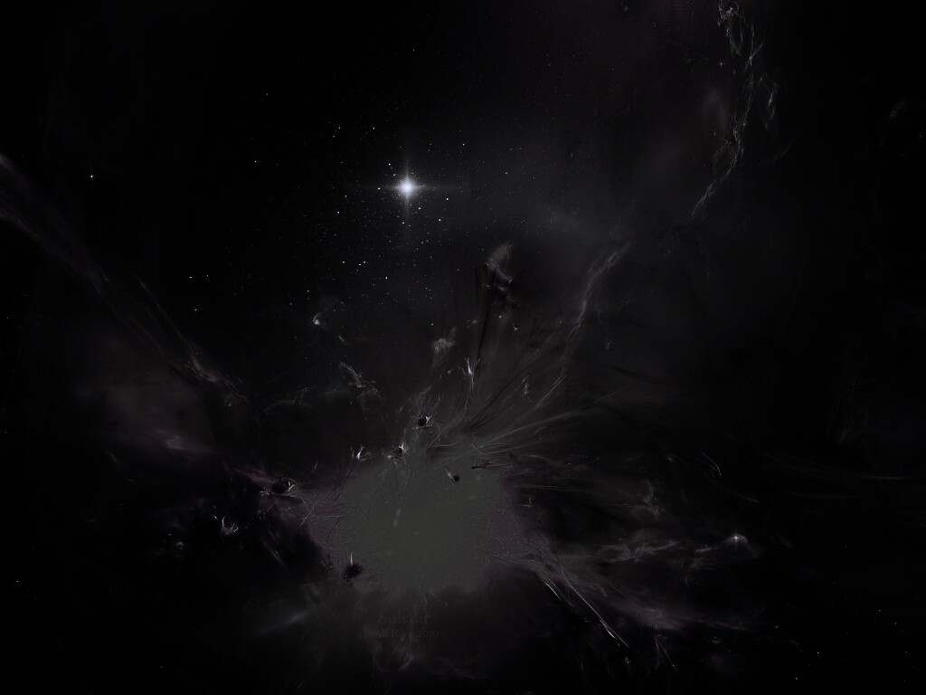 Туманность в красно-жёлтых тонах обои