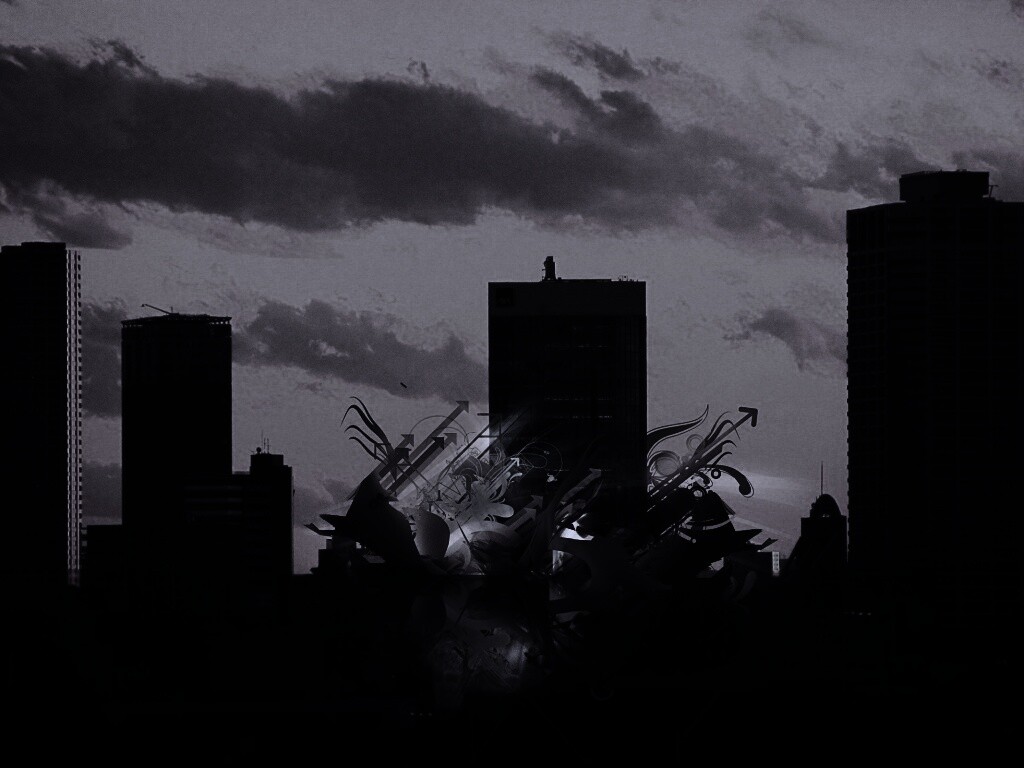 3D абстракция прямо в городе обои