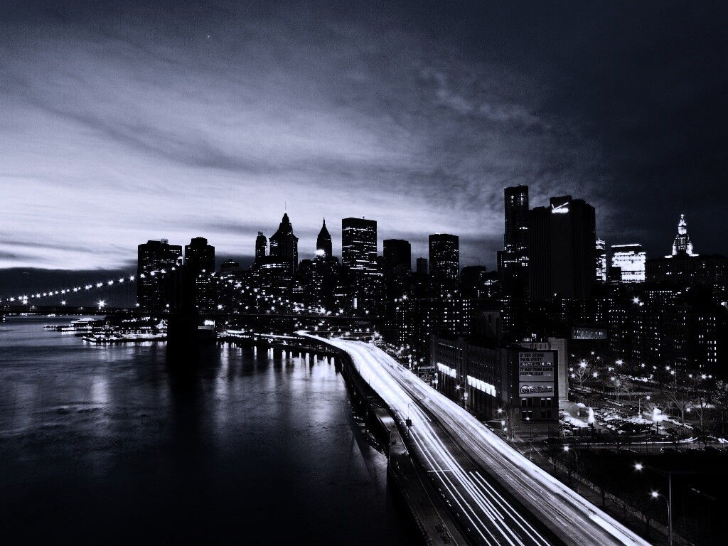 Город светит окнами в ночи обои