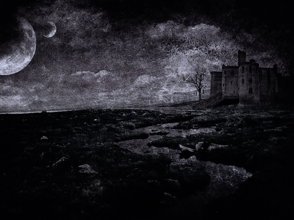 Старинный пейзаж с замком обои