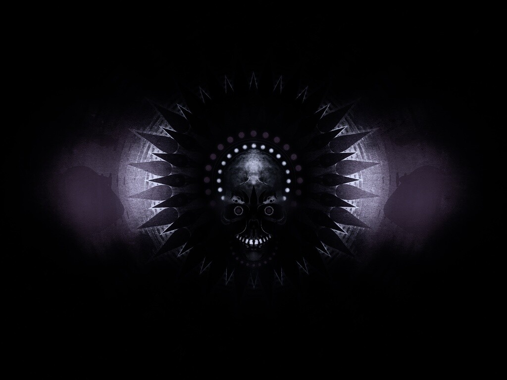 Неоновый череп обои