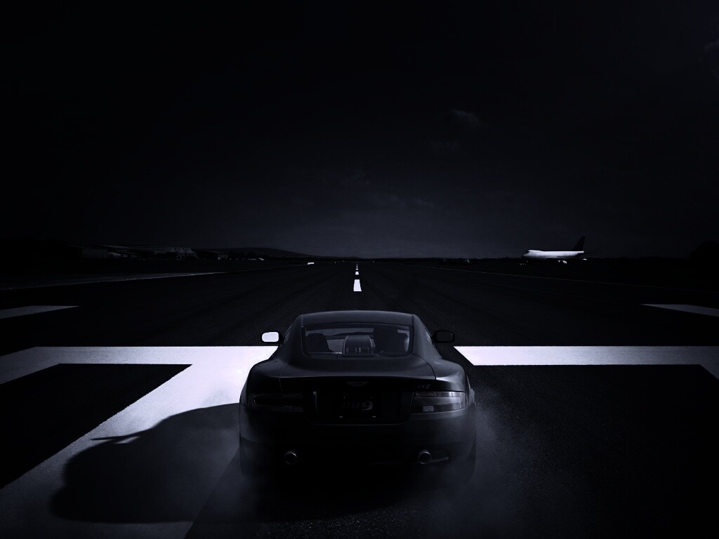 Aston на взлетной полосе обои