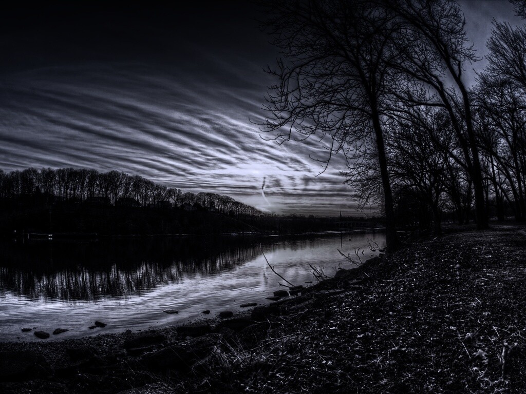 Осенний закат обои