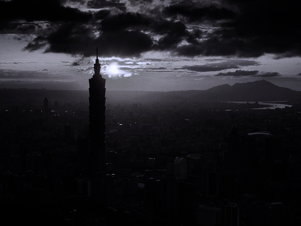 Башня на закате обои