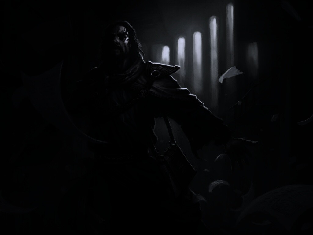 Маг в библиотеке обои