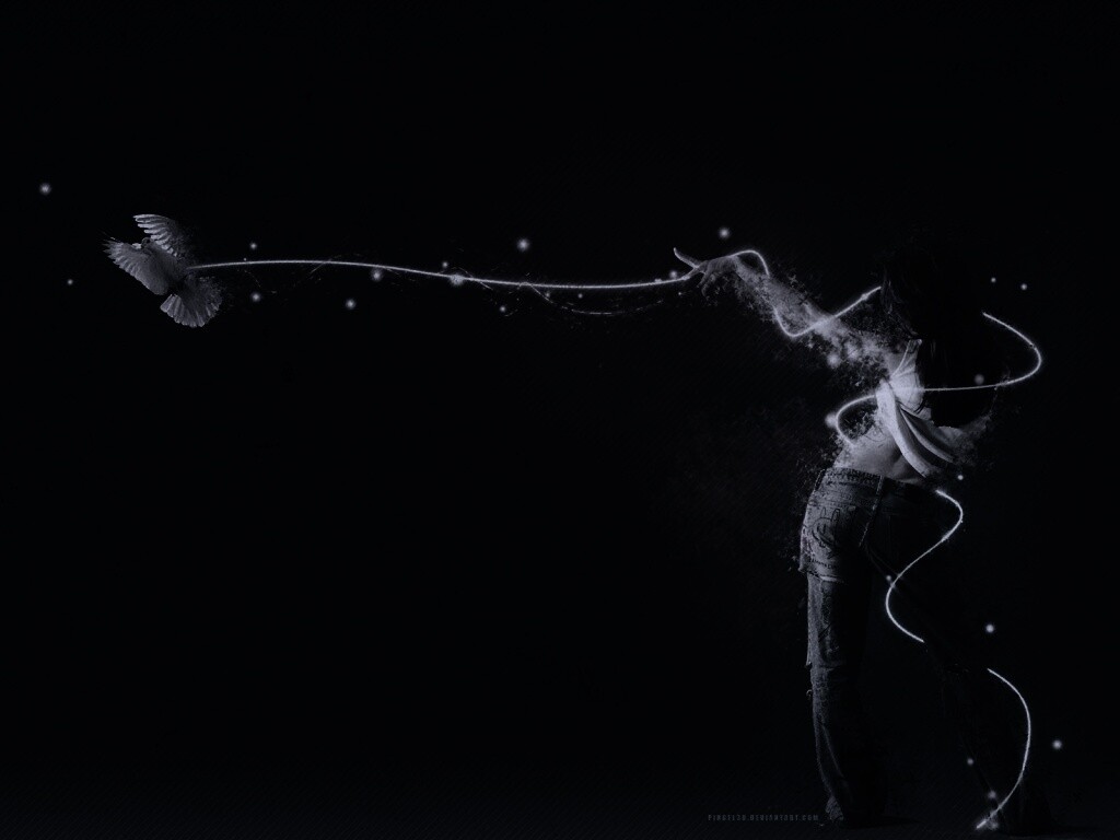 Девушка с бабочкой обои