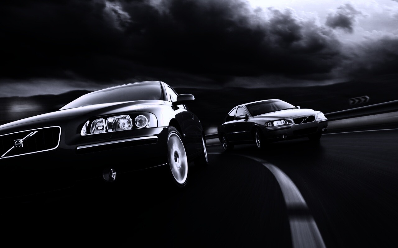 Два седана вольво на повороте обои