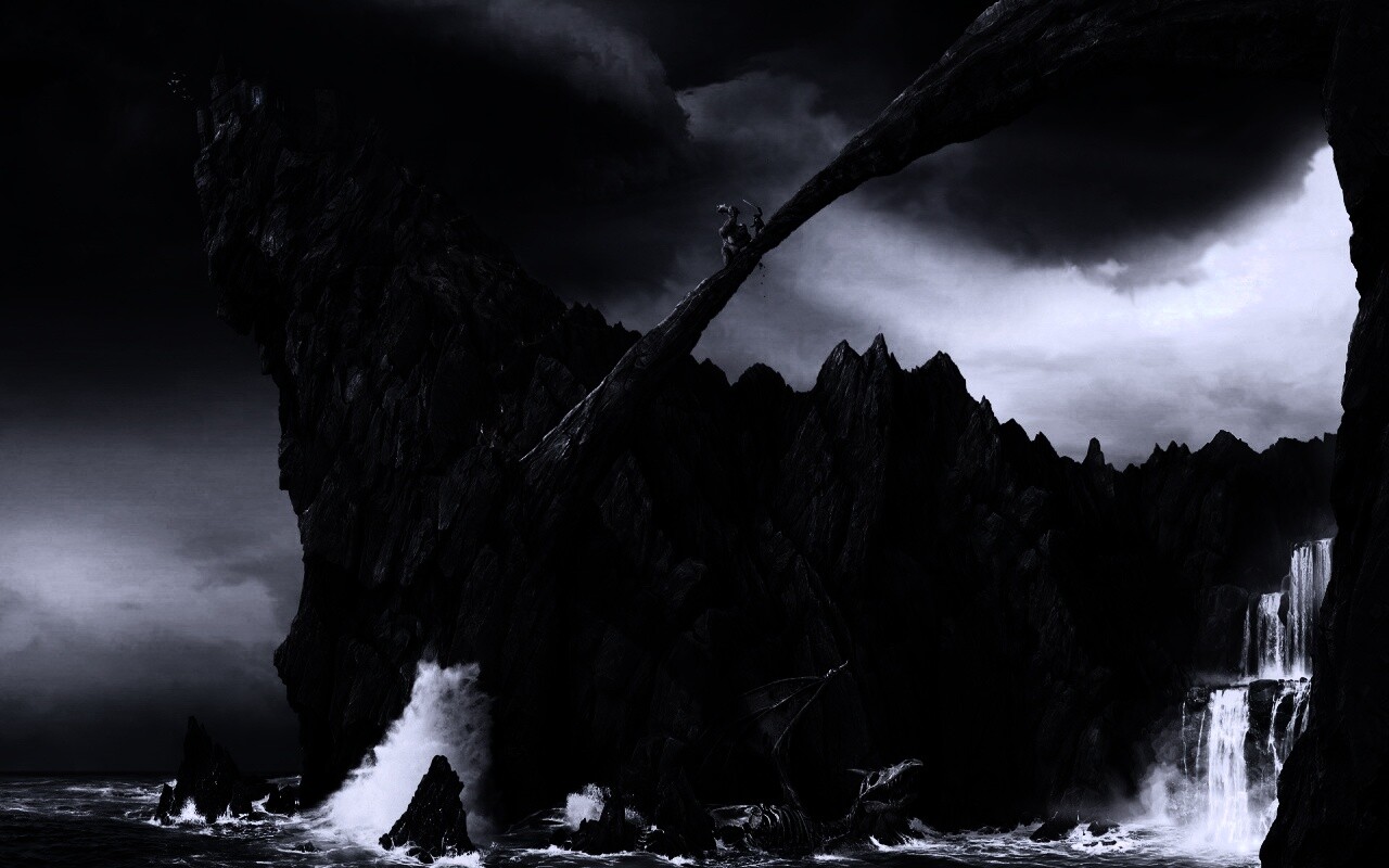 Бой на скале обои