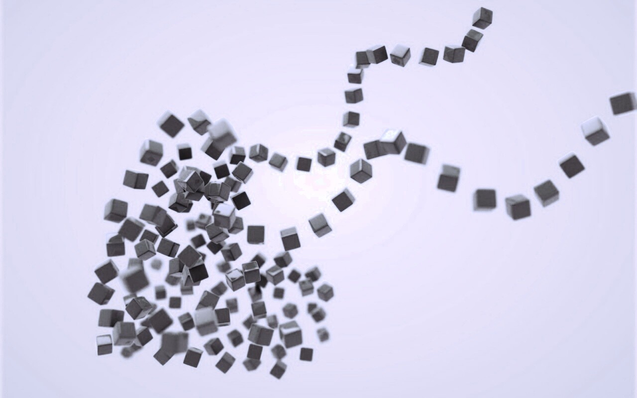 Сердце из кубиков обои