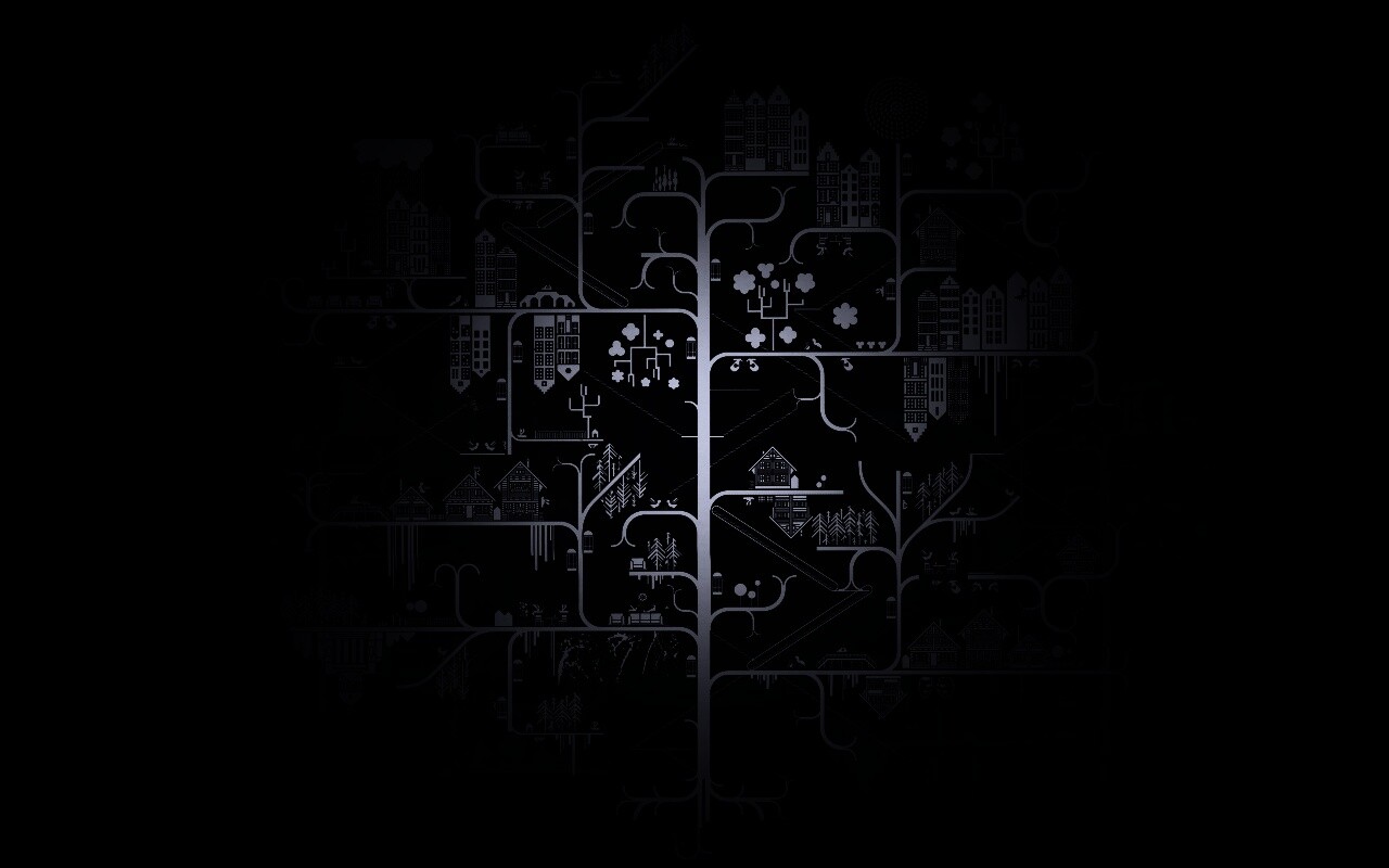 Древовидный город обои