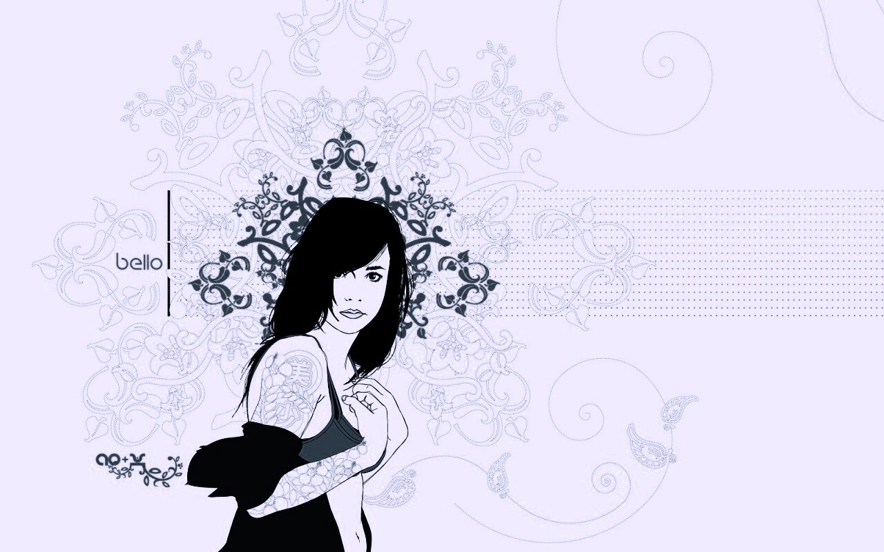 Векторная девушка обои