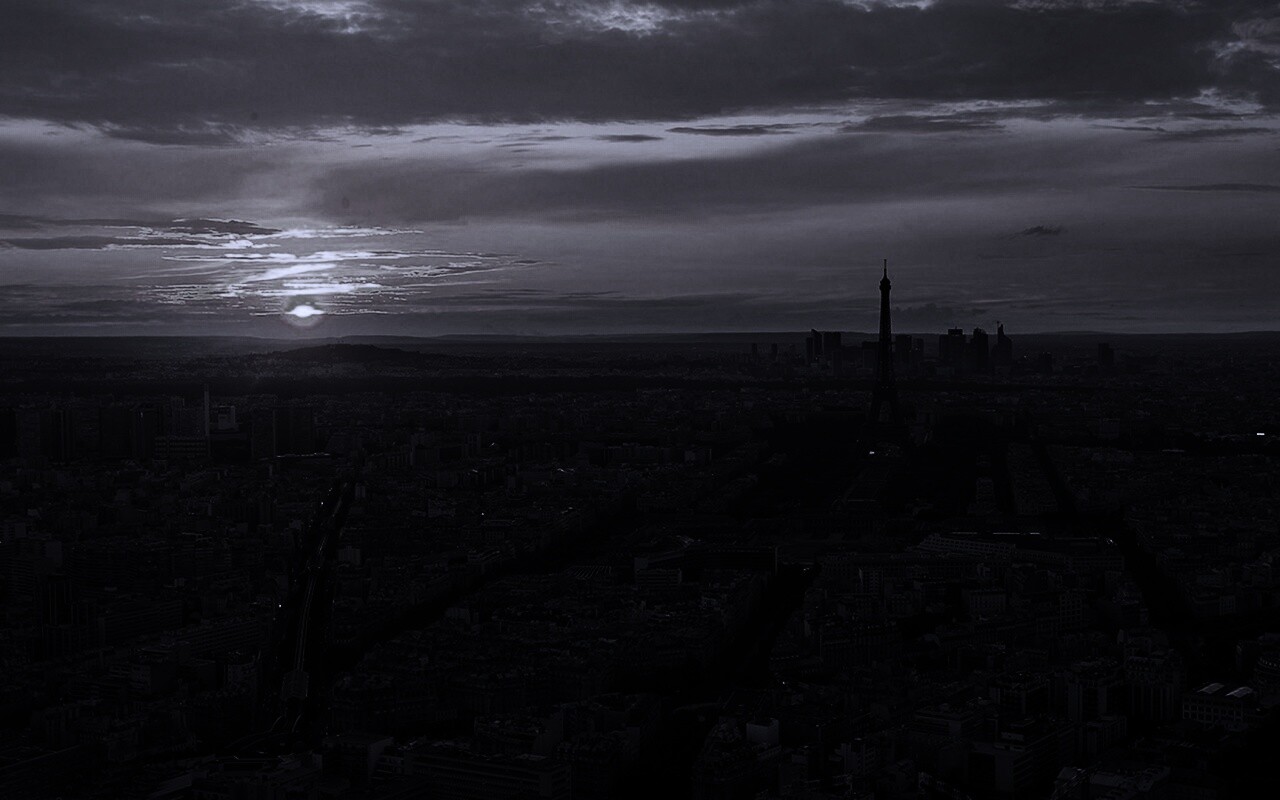 Вид на вечерний Париж обои