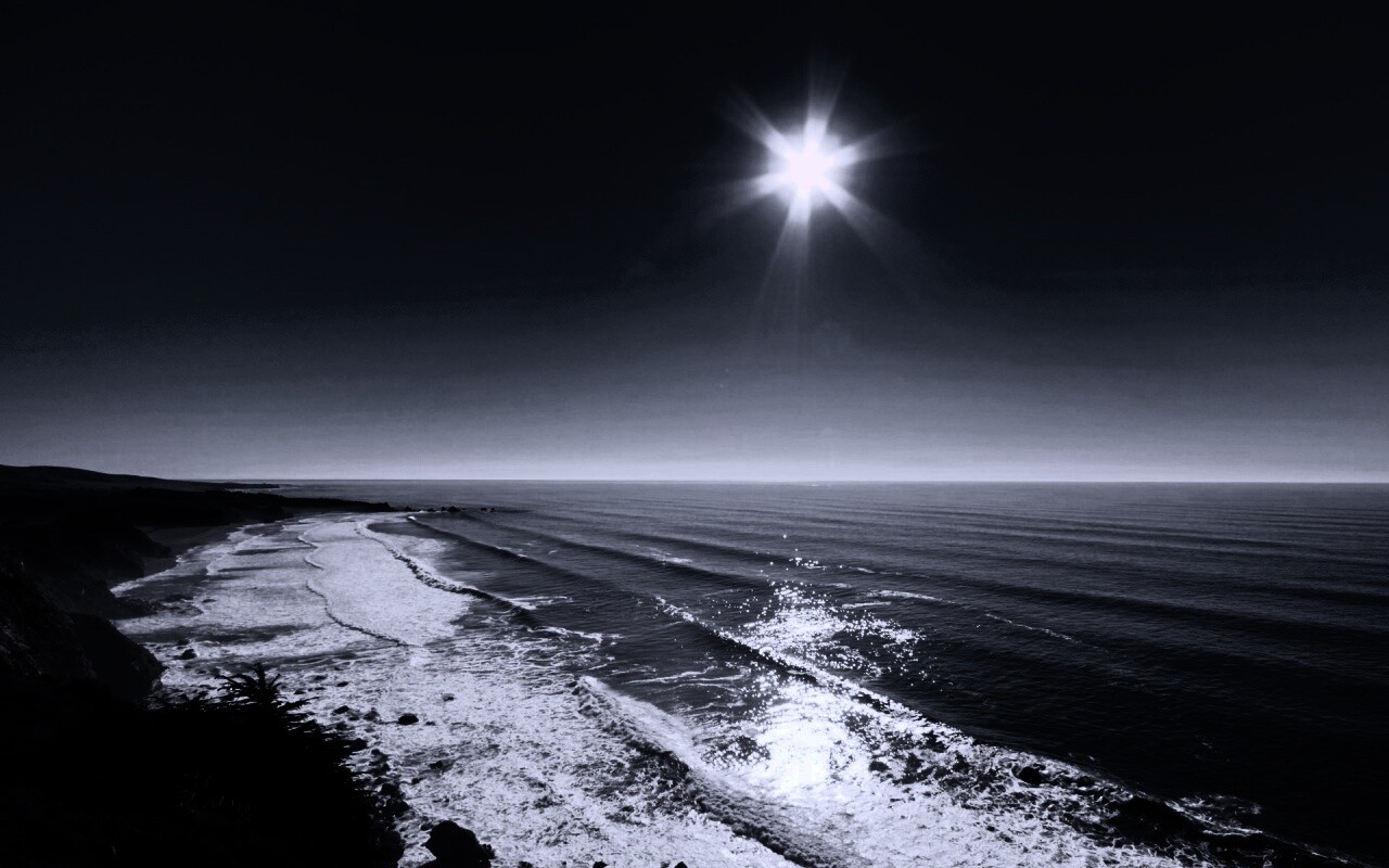 Солнце над морем обои