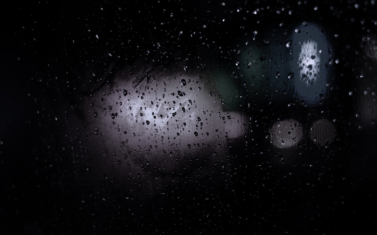 Огни за мокрым стеклом обои