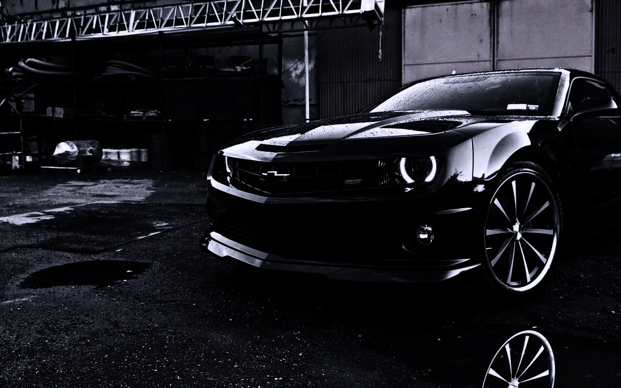 Черный шевроле камаро SS обои