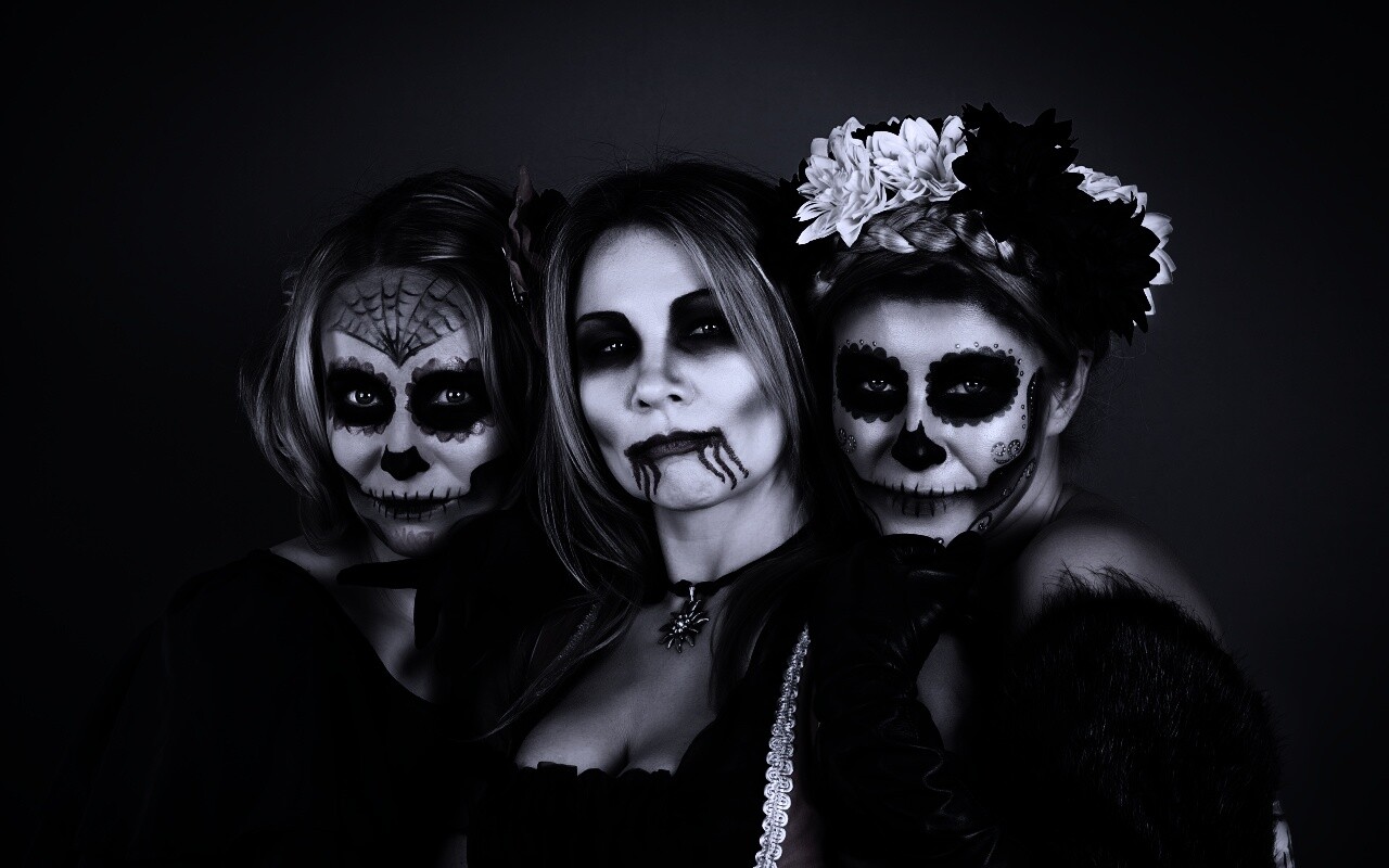 Макияж на хэллоувин обои