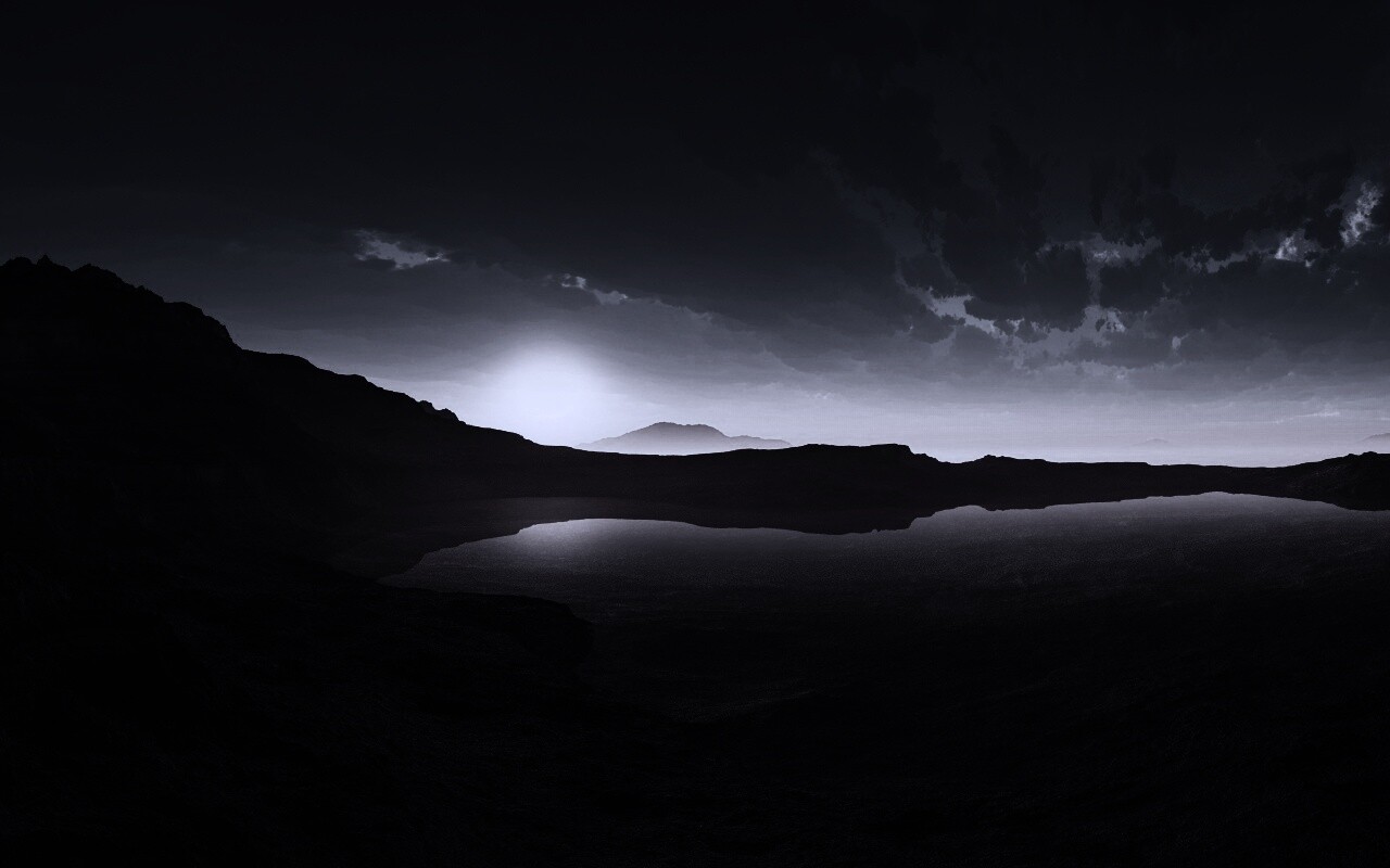 Озеро в каменистой пустыне обои