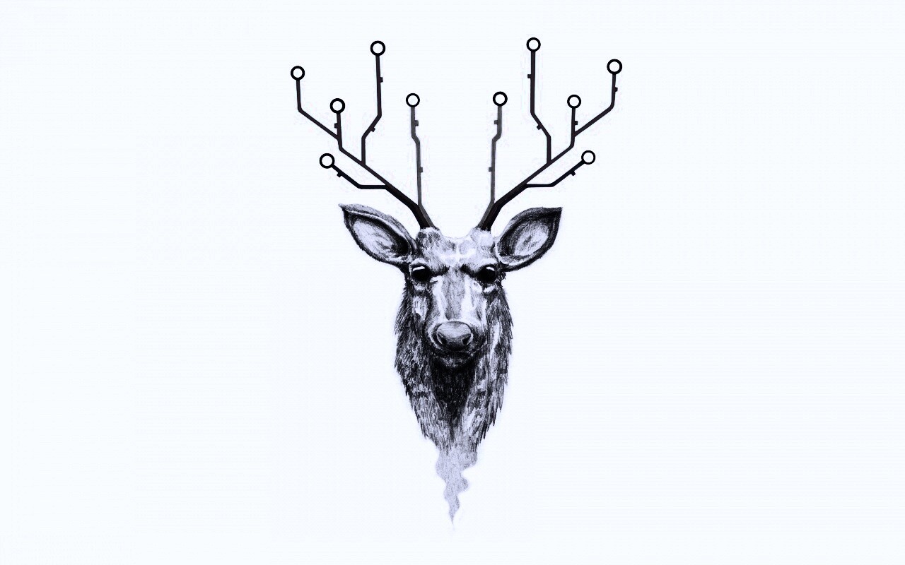 Схематичный олень обои