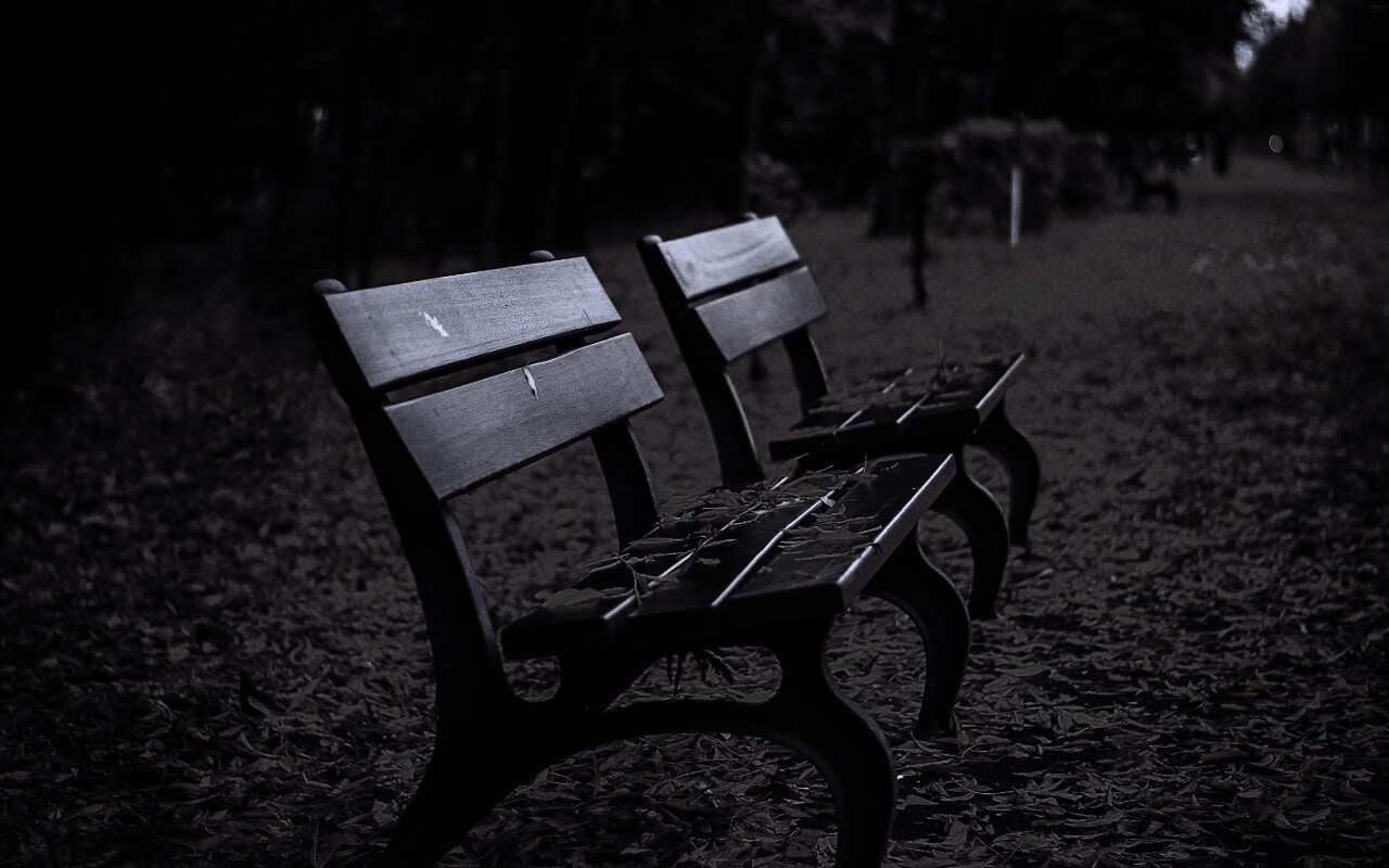 Лавочки в осеннем парке обои