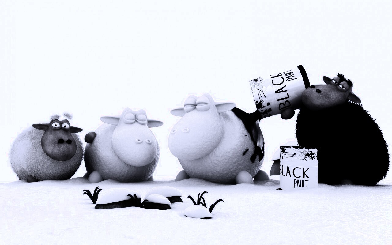 Овечки лепят снеговиков обои