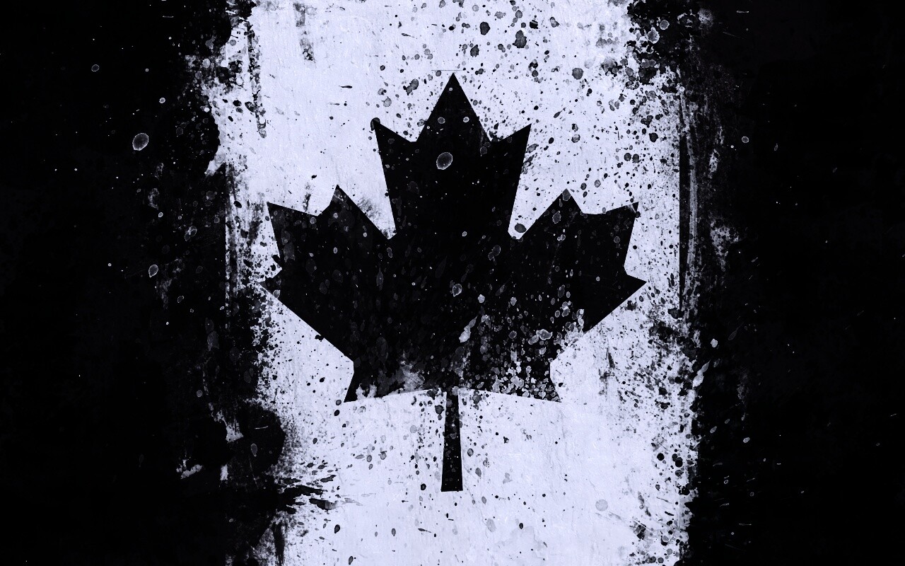 Флаг Канады нарисованный краской обои