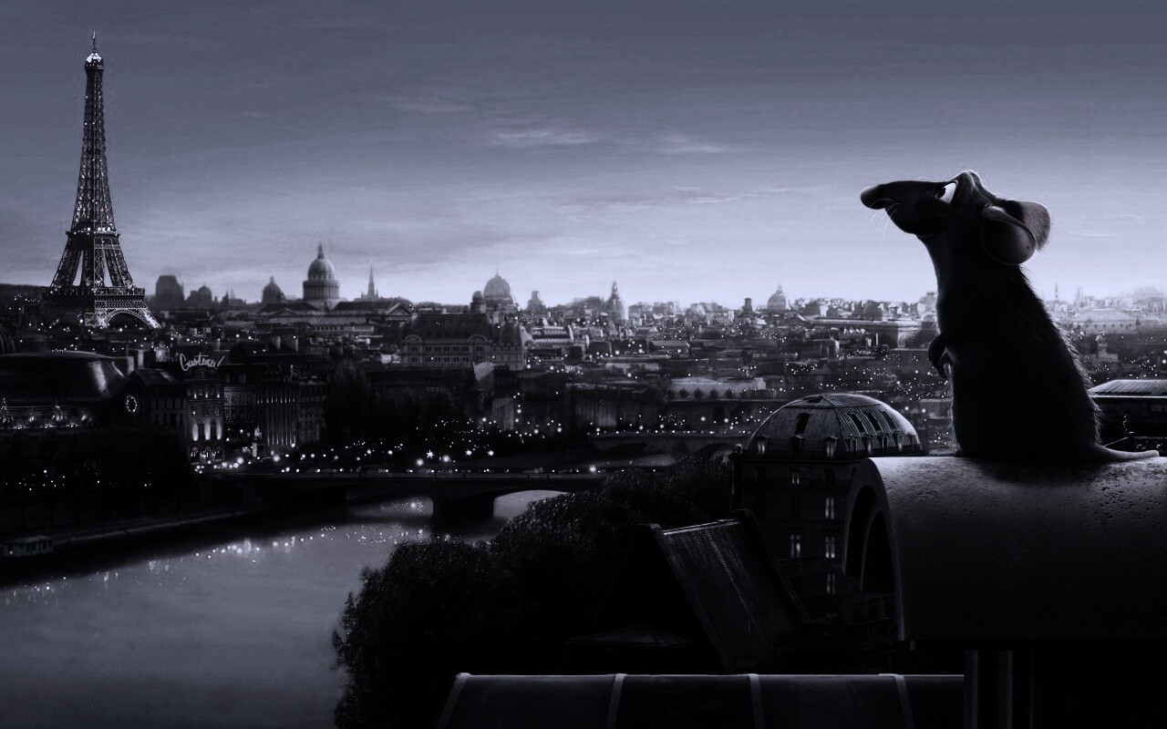 Рататуй на фоне Парижа обои