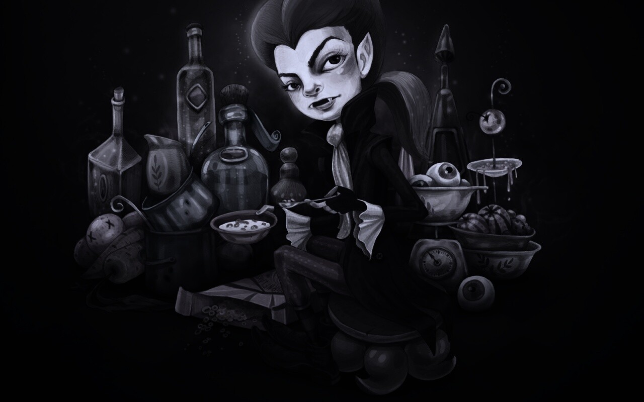 Вампир на кухне обои