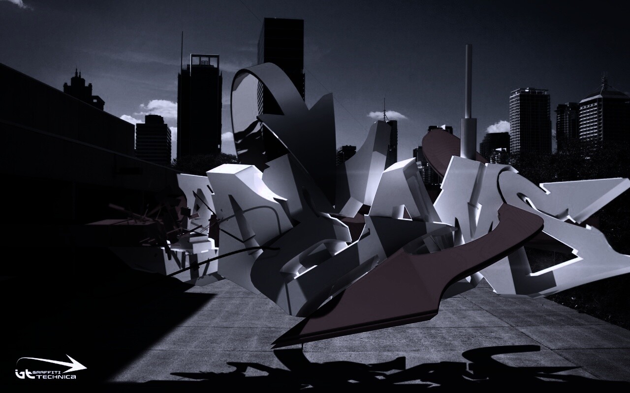 Трехмерное граффити обои