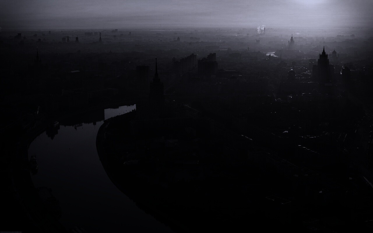 Москва в тумане обои