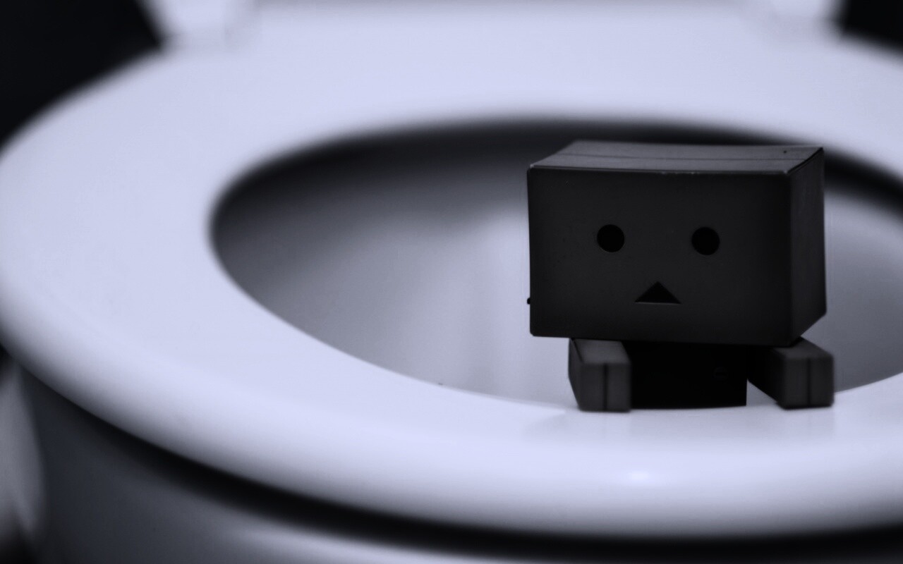 Danbo в унитазе обои