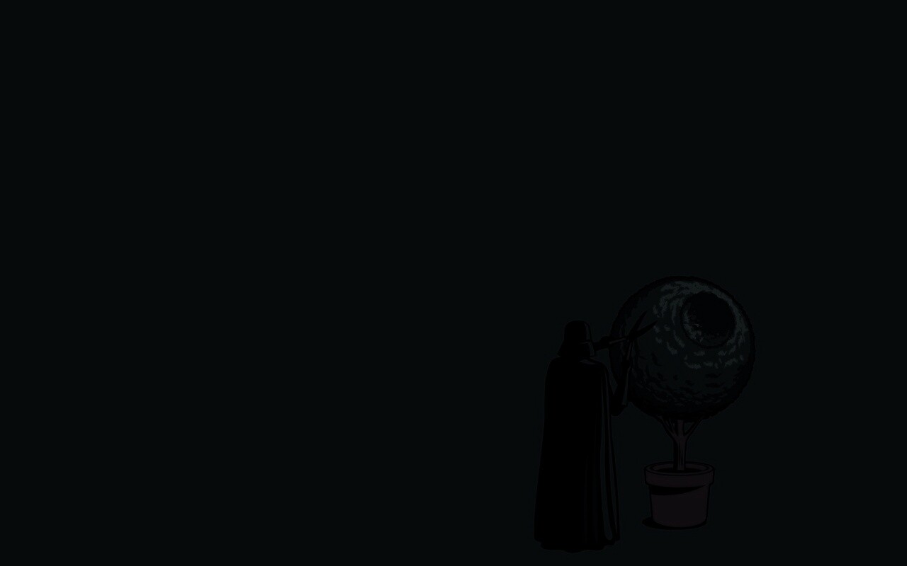 Дарт Вейдер постригает куст обои