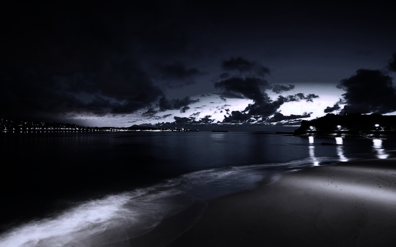 Пляж во франции ночью обои