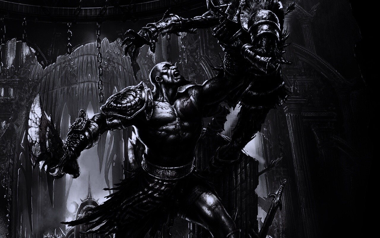 Кратос с мечем обои