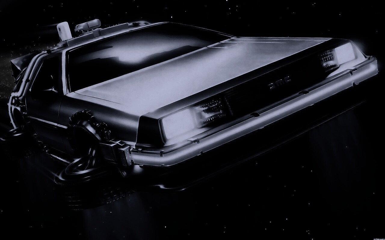 Летающий Делореан обои