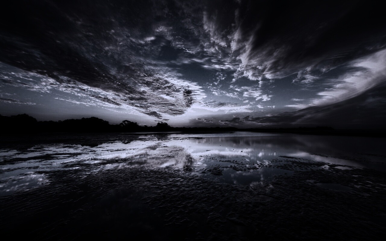 Дивный закат на озере обои