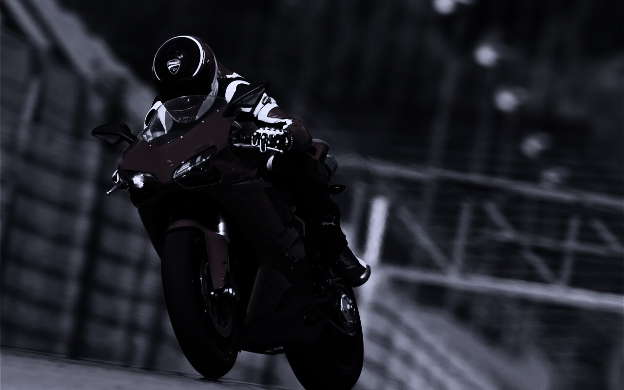 Мотоциклист на Дукати 848 обои