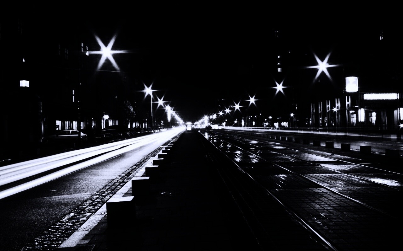 Мгновение на улице ночного города обои