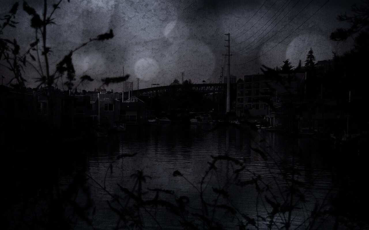 Городок на реке обои