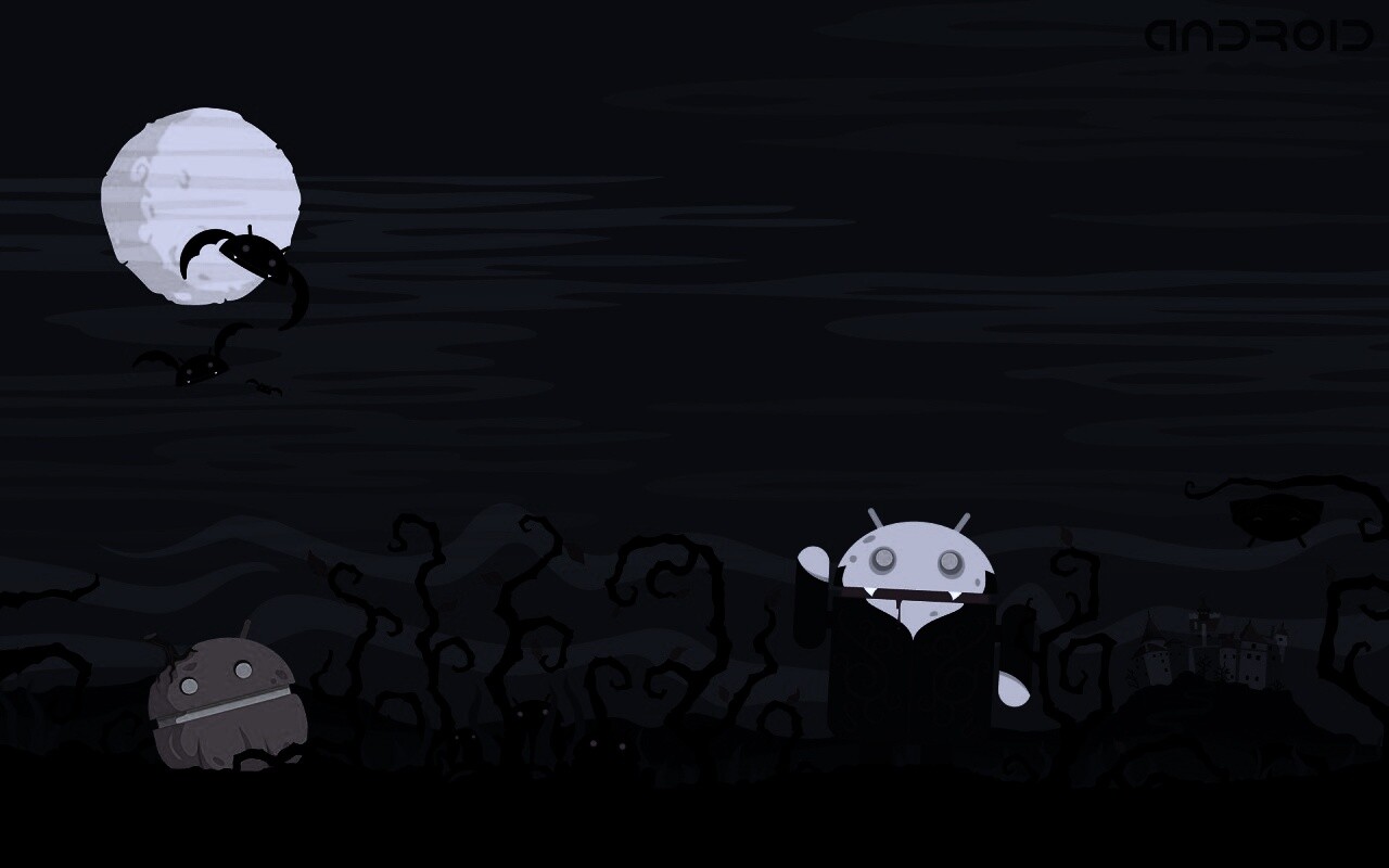 Хэллоуин в стиле Google Android обои