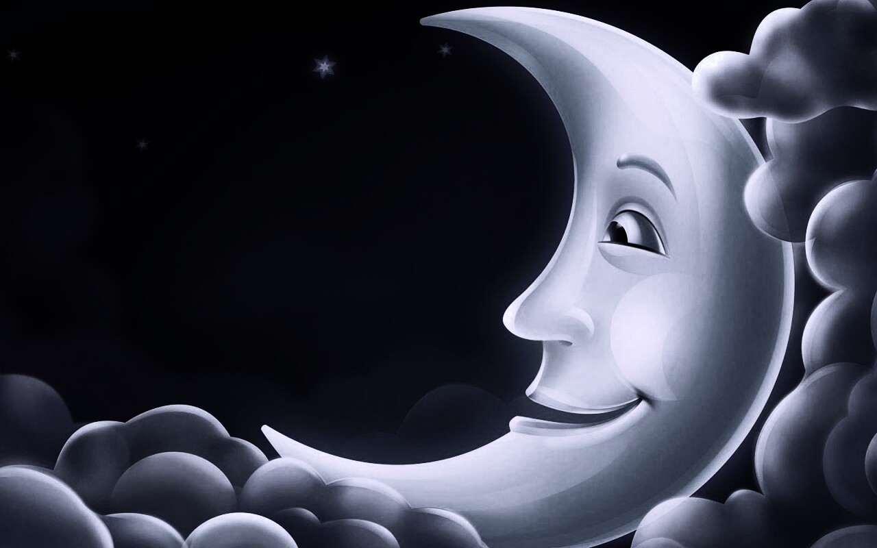 Мультяшный месяц обои