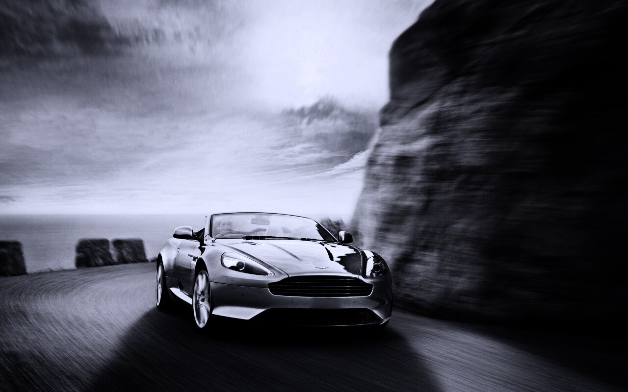 Aston Martin на повороте обои