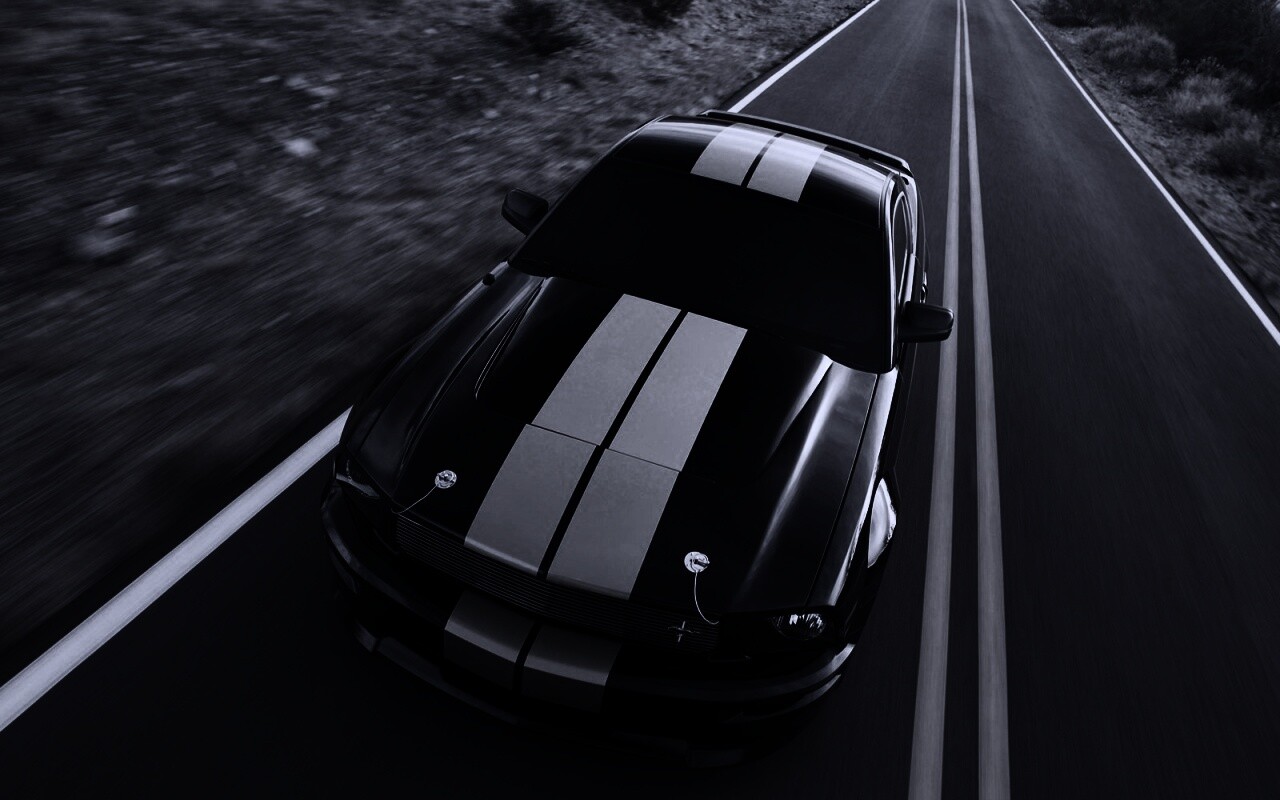 Ford Mustang  с гоночными полосками обои