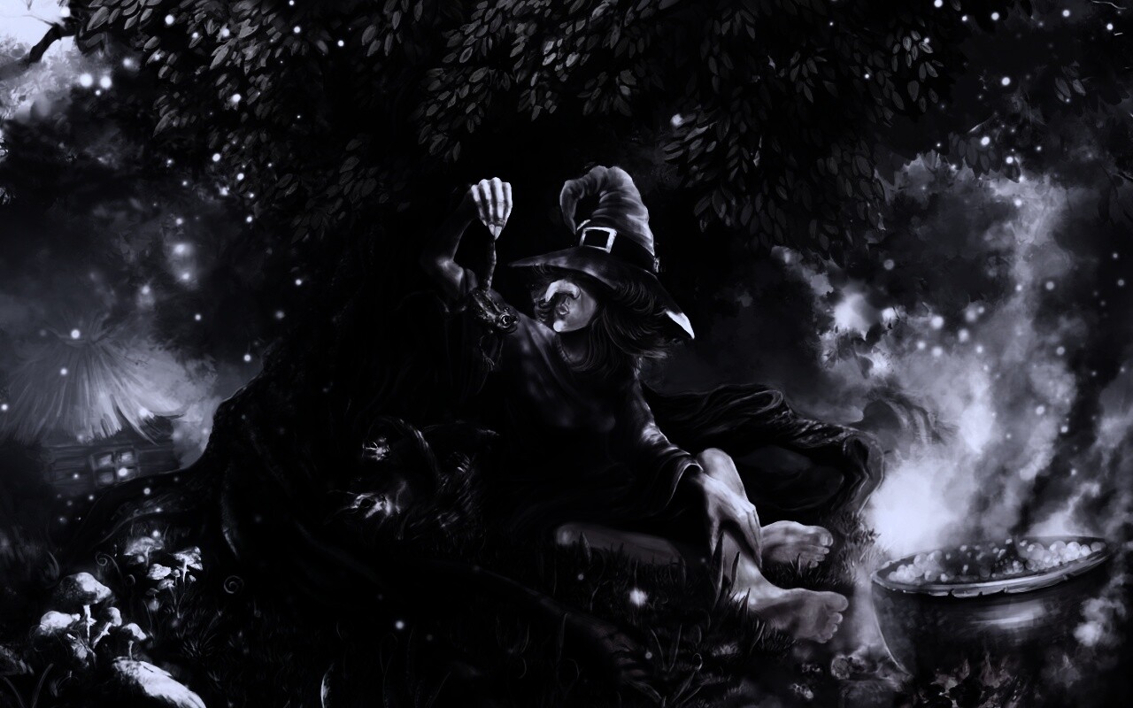 Ведьма варит зелье обои