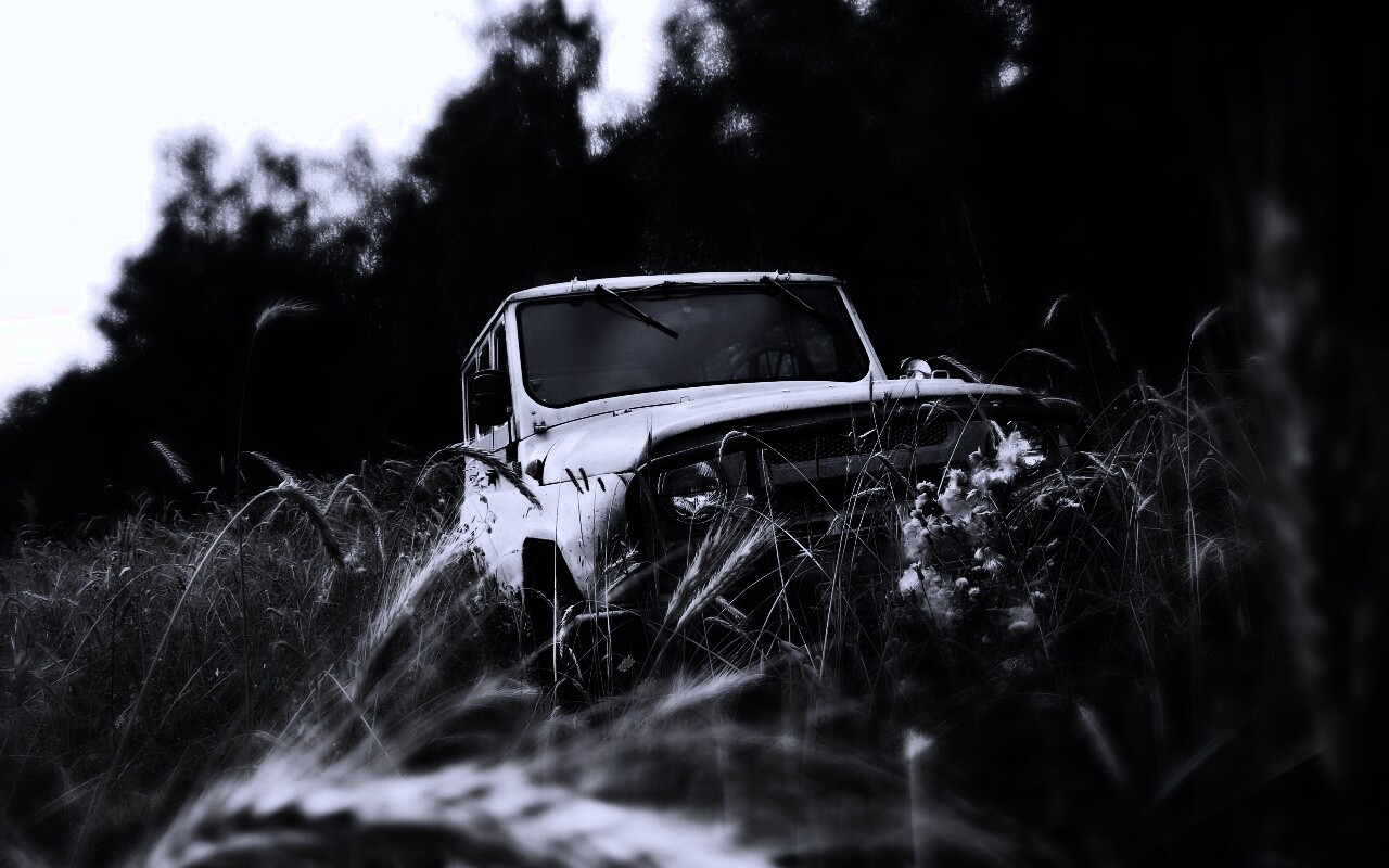 УАЗик в траве обои