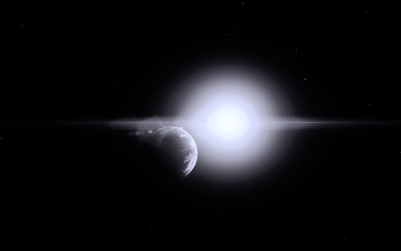 Планета на фоне звезды обои