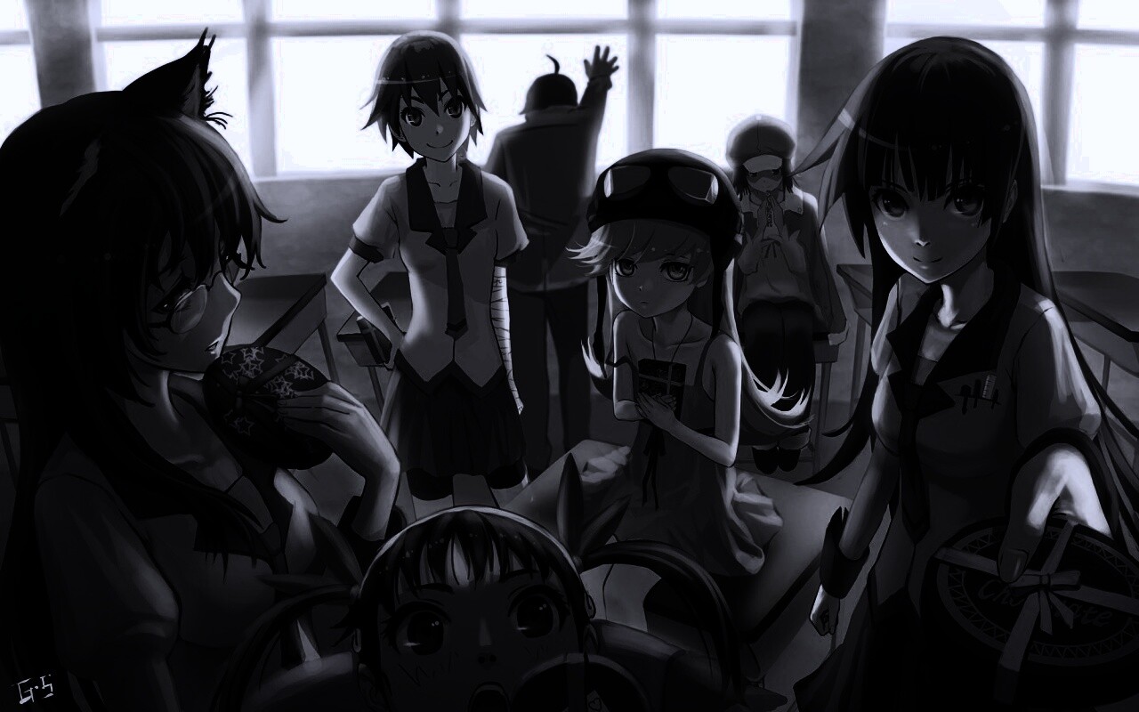 Девушки из Bakemonogatari обои