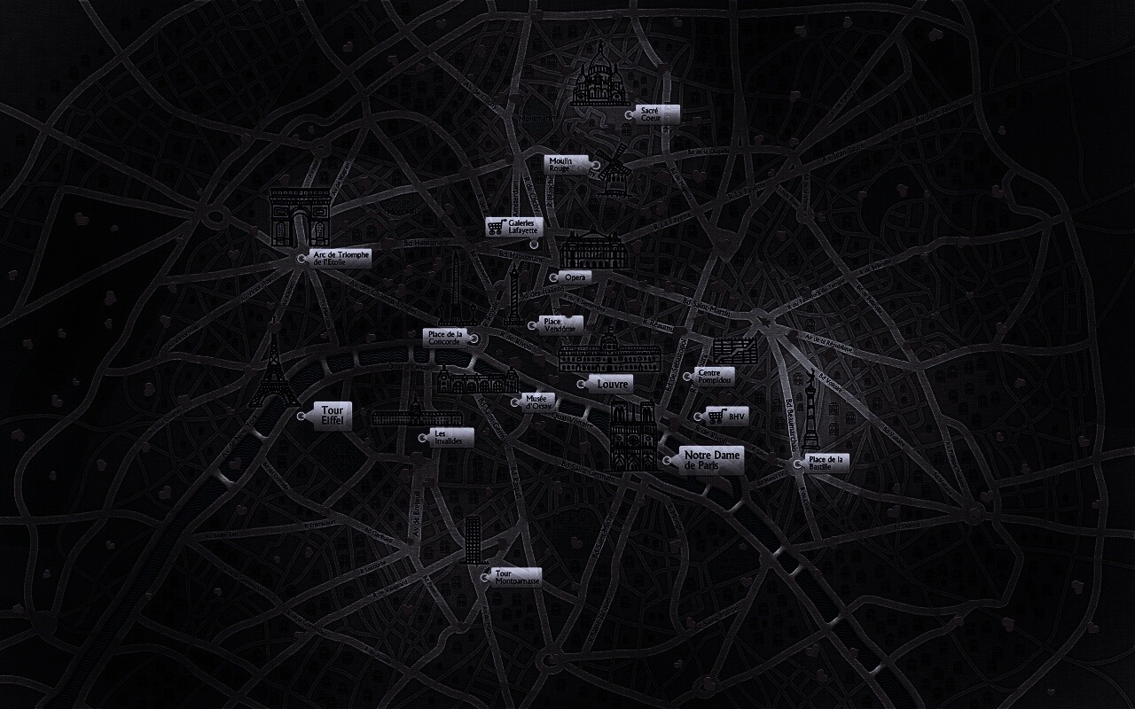 Карта Парижа обои
