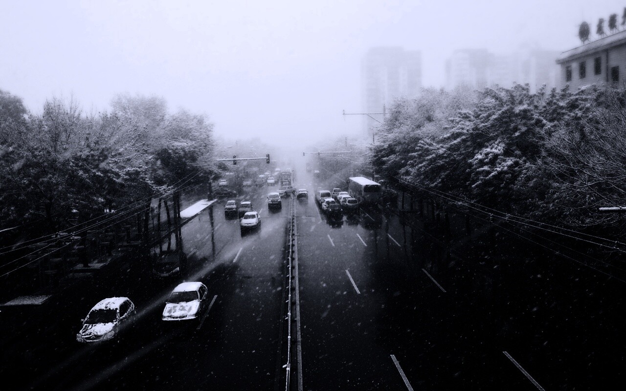 Снегопад в токио обои